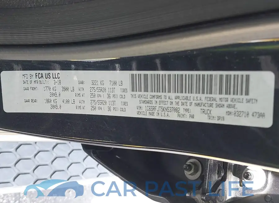 1C6SRFJT5KN537082# 9