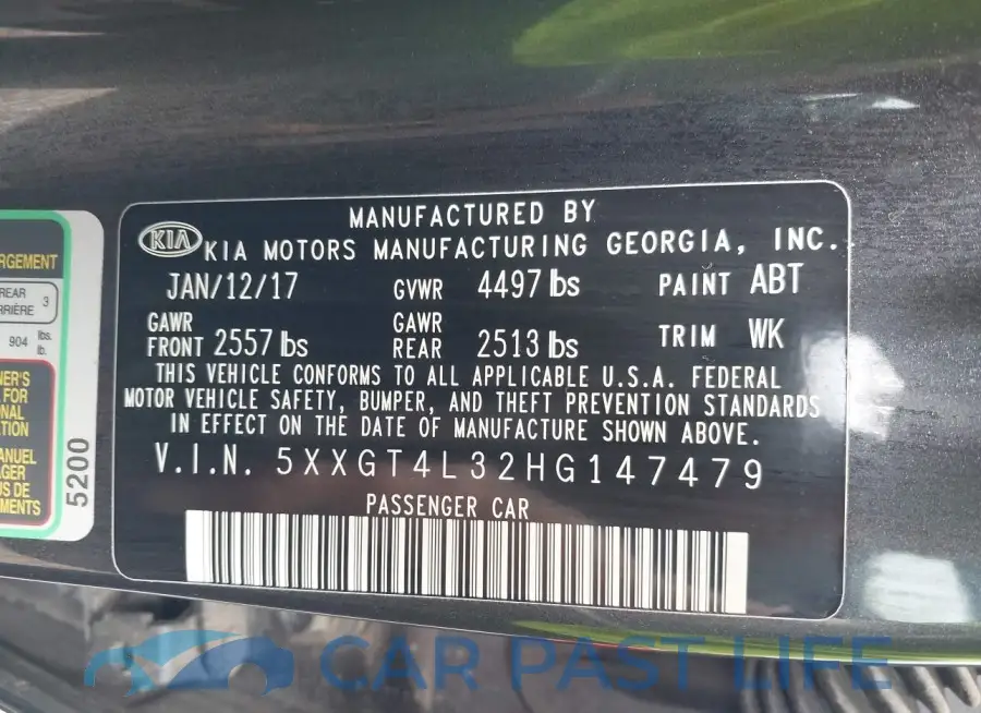 5XXGT4L32HG147479# 9