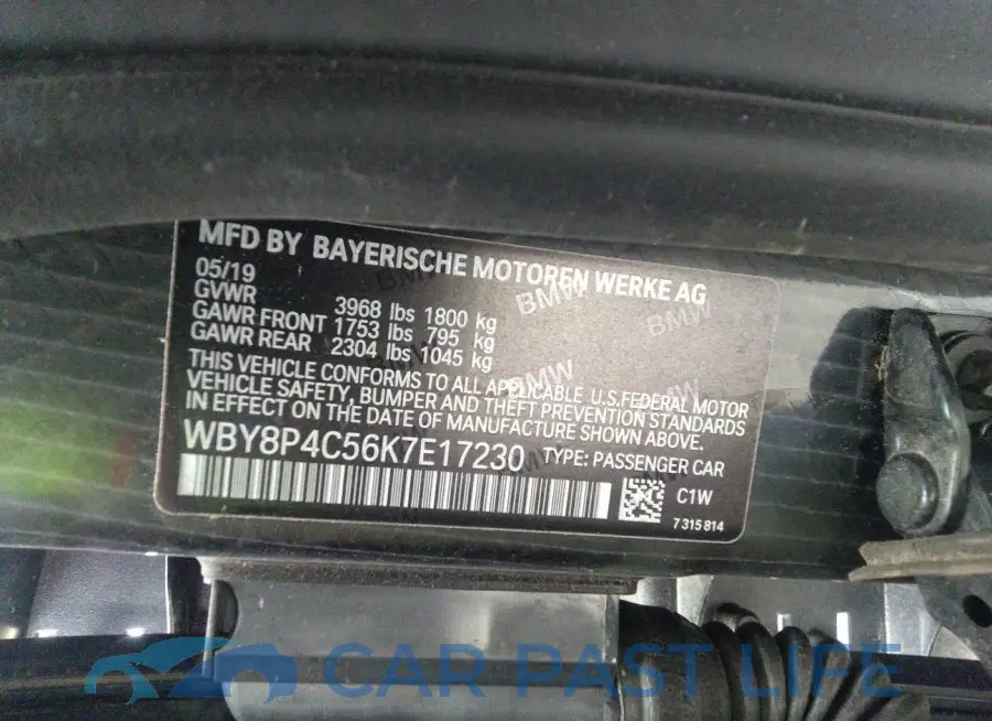 WBY8P4C56K7E17230# 9