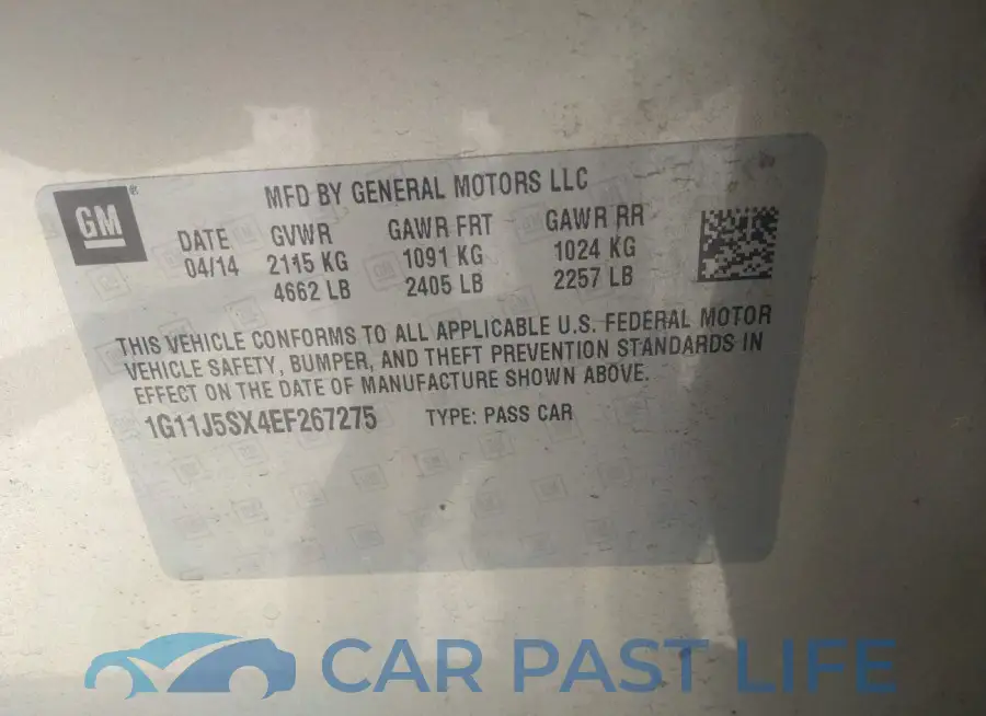 1G11J5SX4EF267275# 9