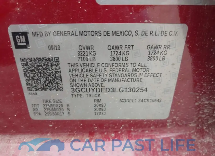 3GCUYDED3LG130254# 9