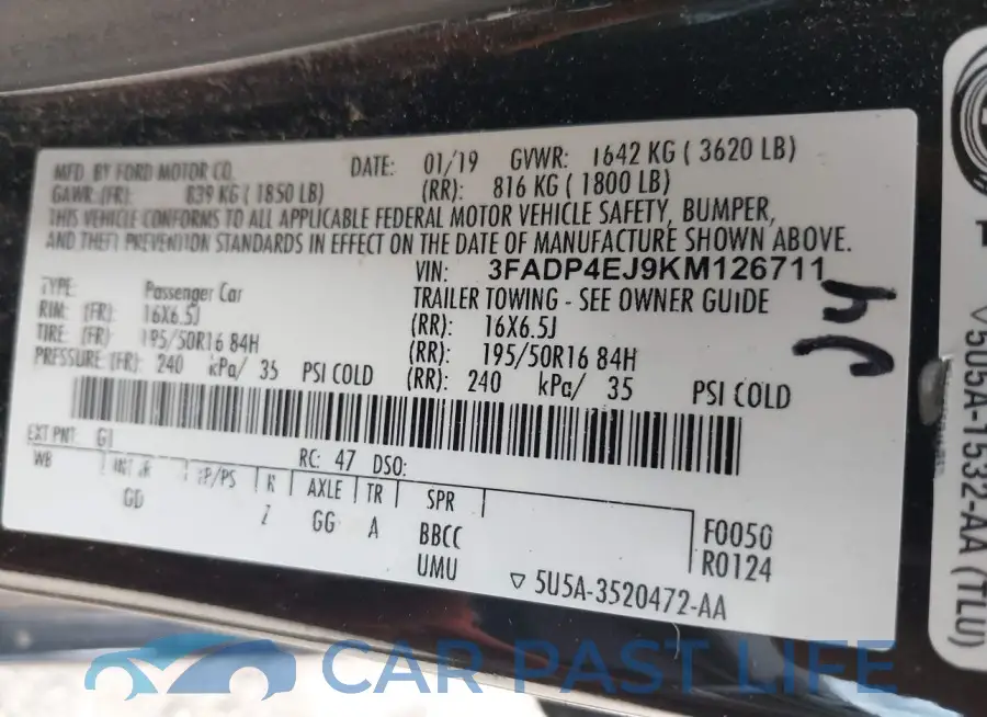 3FADP4EJ9KM126711# 9