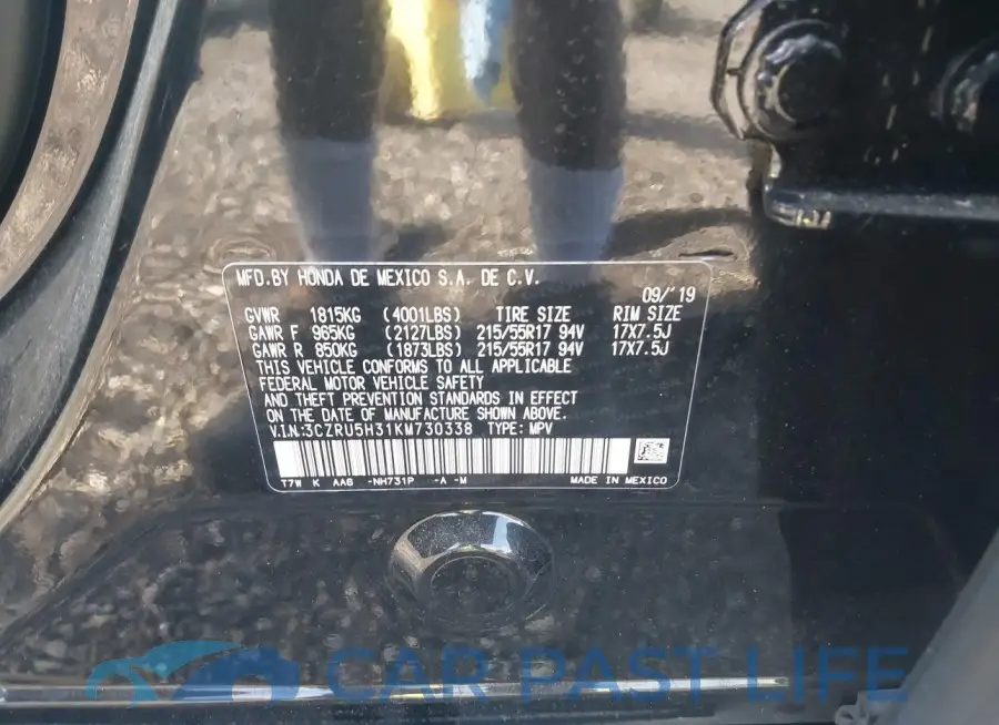3CZRU5H31KM730338# 9