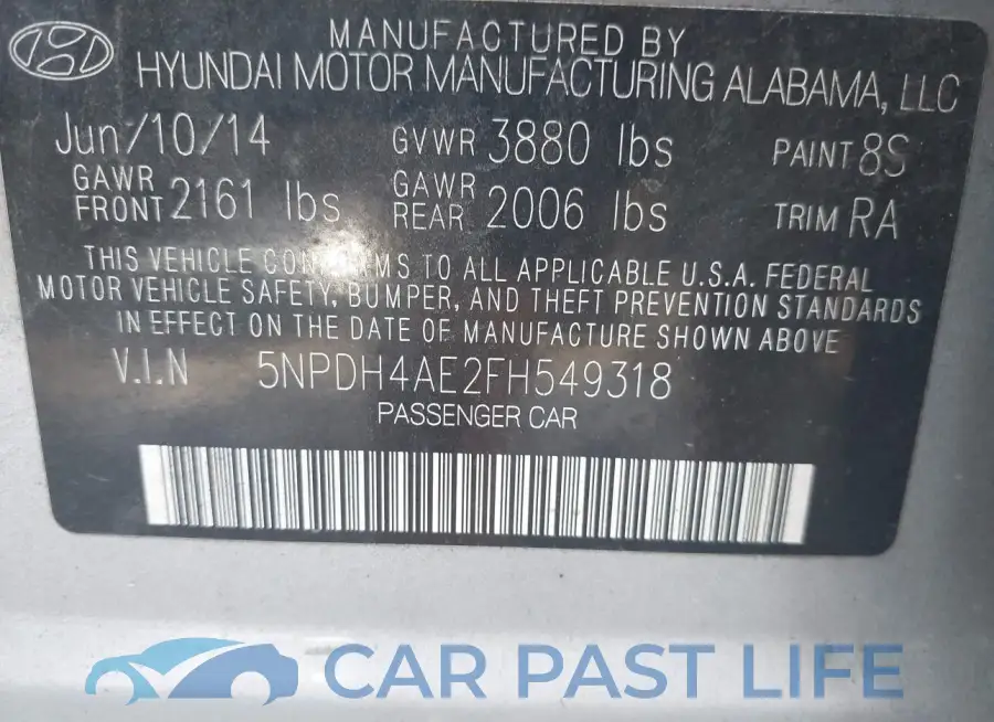 5NPDH4AE2FH549318# 9
