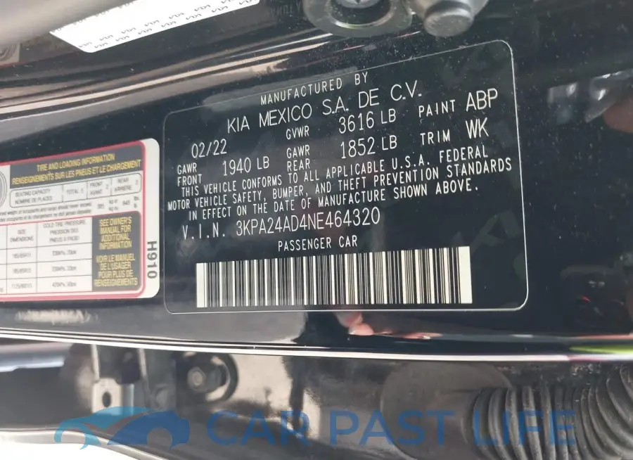 3KPA24AD4NE464320# 9