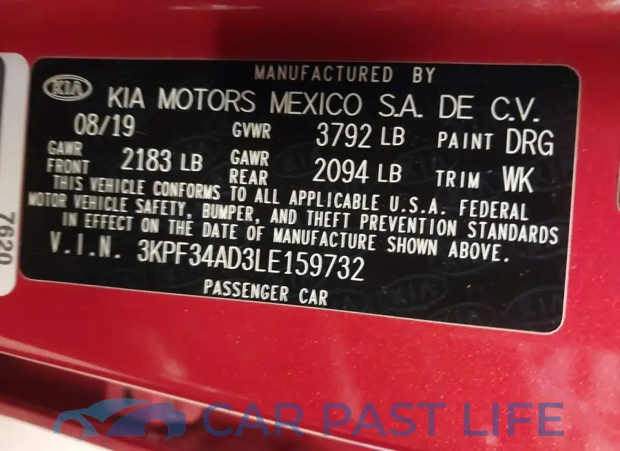 3KPF34AD3LE159732# 9