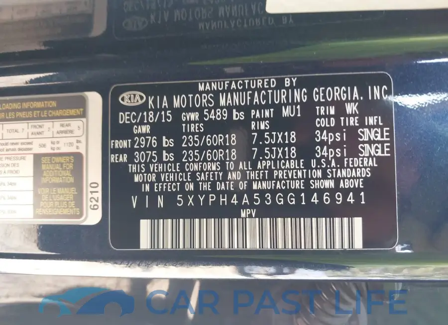 5XYPH4A53GG146941# 9
