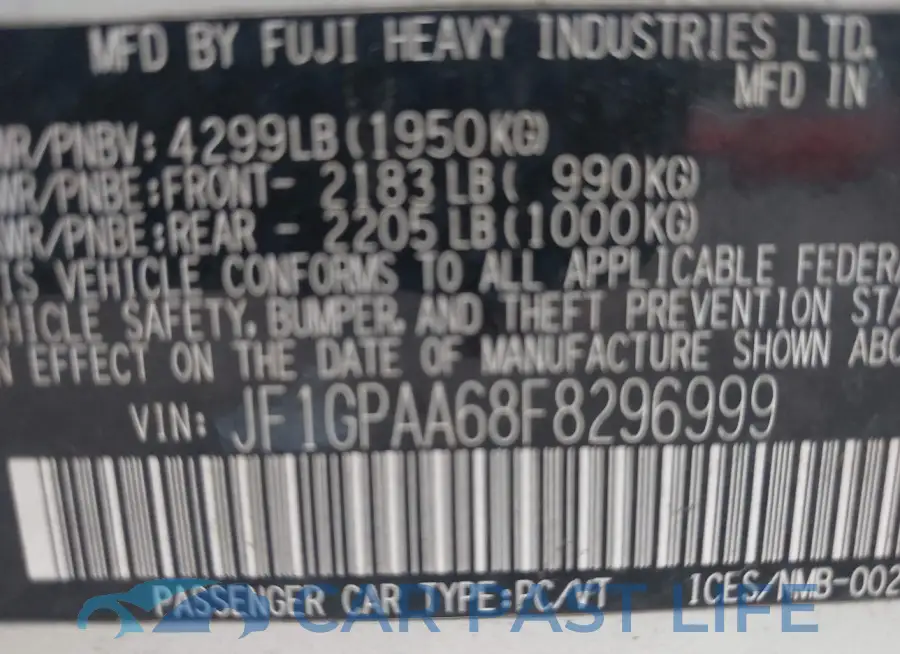 JF1GPAA68F8296999# 9