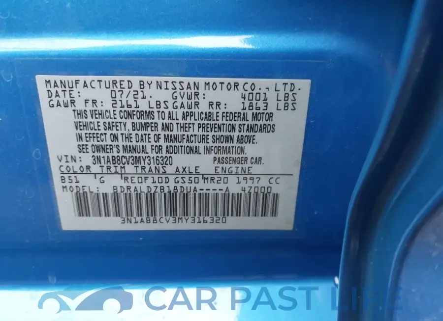 3N1AB8CV3MY316320# 9