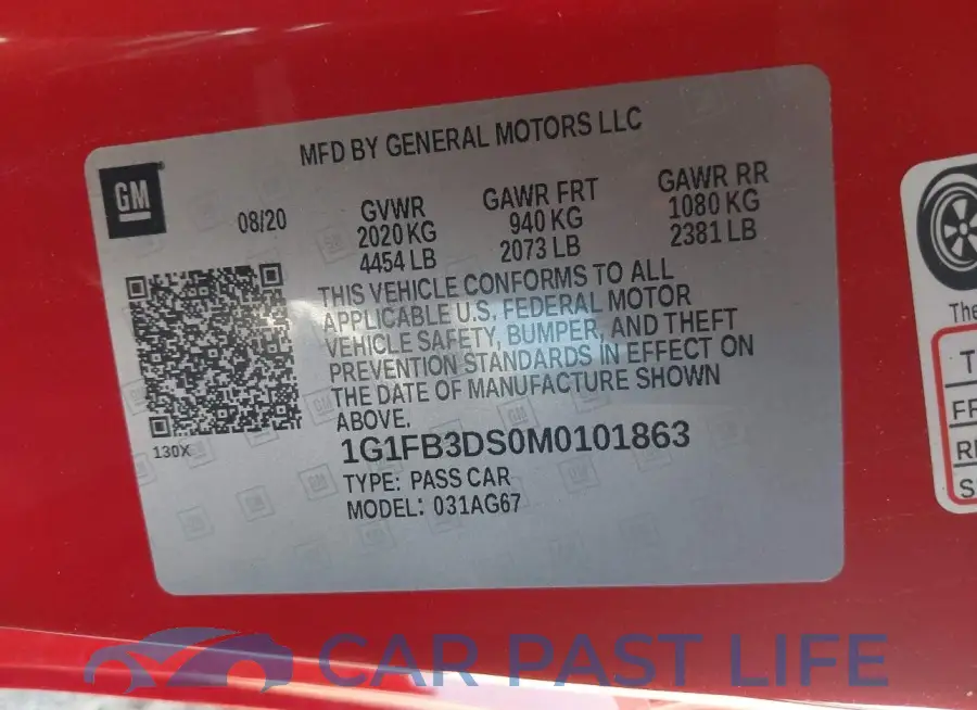 1G1FB3DS0M0101863# 9