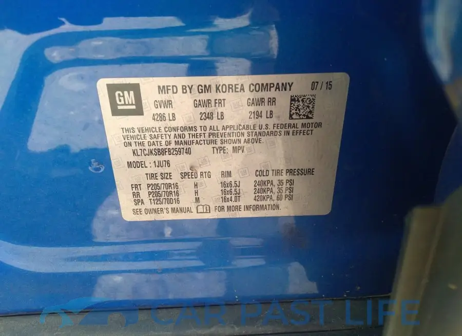 KL7CJKSB8FB259740# 9
