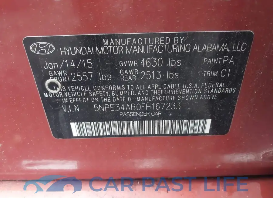 5NPE34AB0FH167233# 9