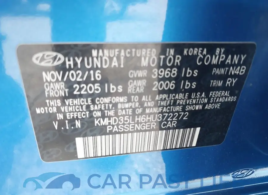 KMHD35LH6HU372272# 9