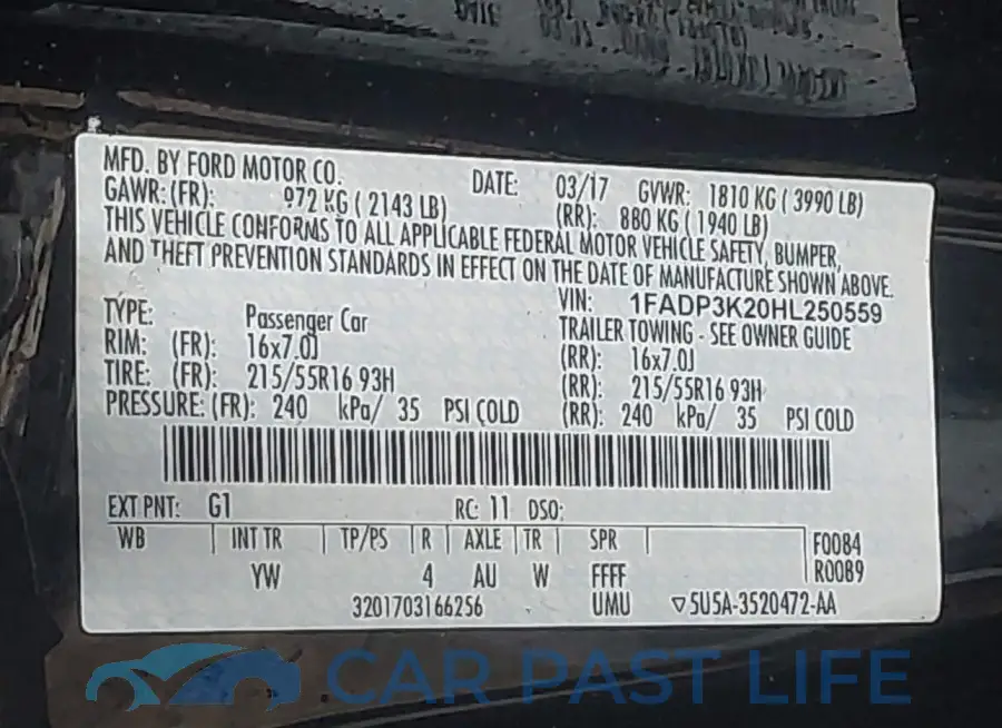 1FADP3K20HL250559# 9