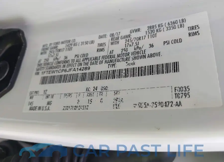 1FTEW1CP6JFA14289# 9