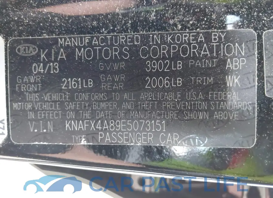 KNAFX4A89E5073151# 9