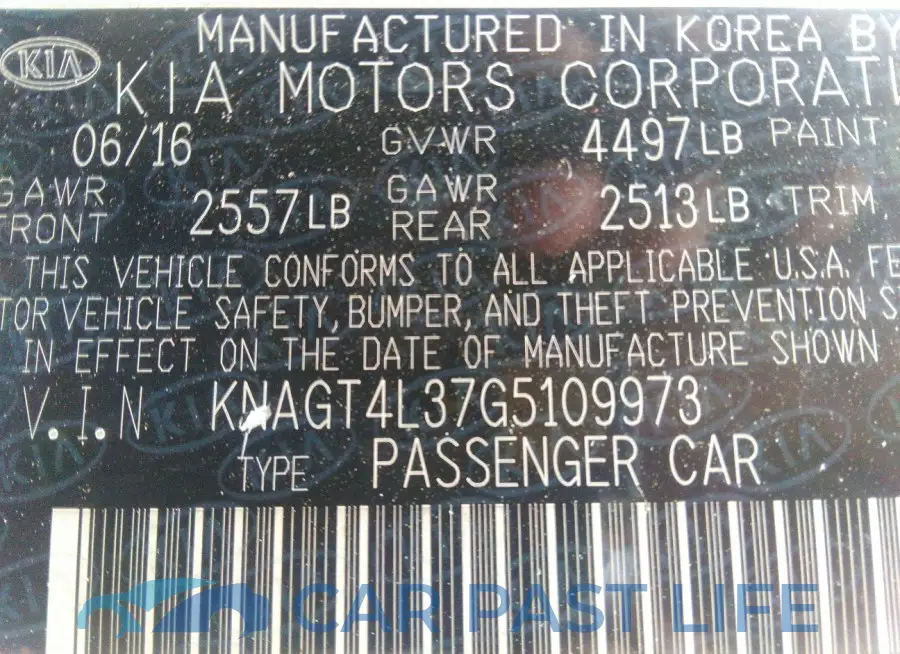 KNAGT4L37G5109973# 9