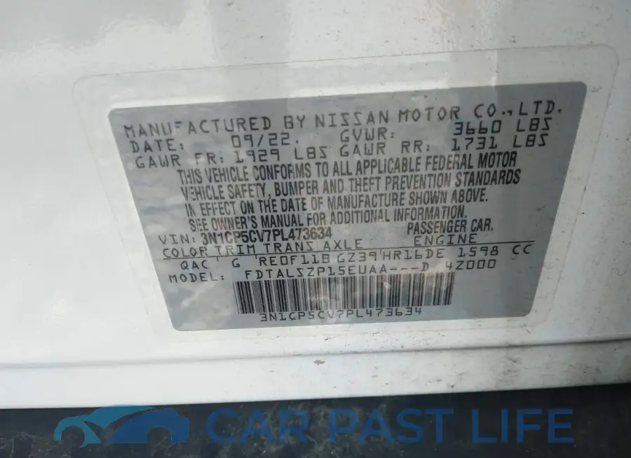 3N1CP5CV7PL473634# 9