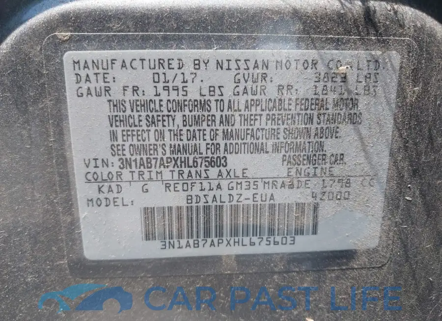 3N1AB7APXHL675603# 9