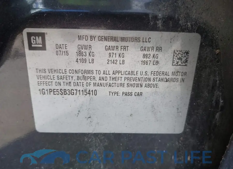 1G1PE5SB3G7115410# 9