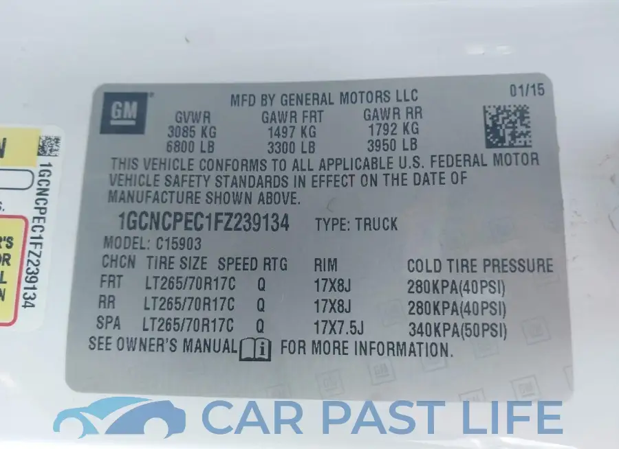1GCNCPEC1FZ239134# 9
