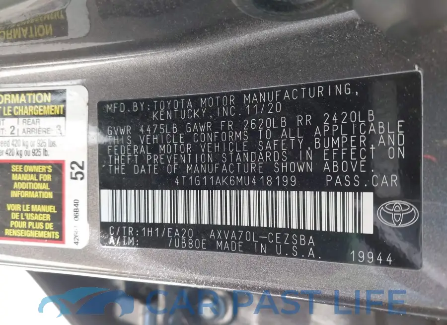4T1G11AK6MU418199# 9