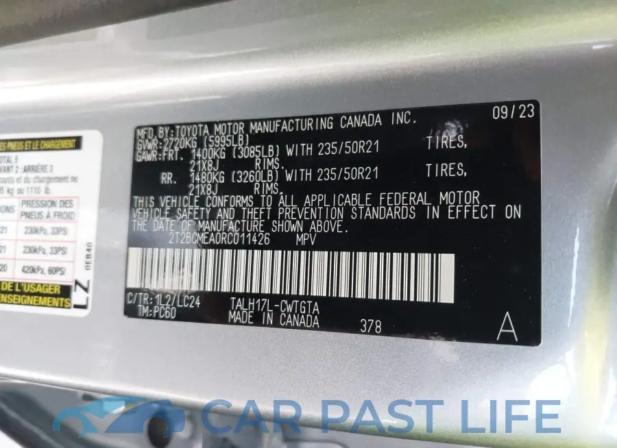2T2BCMEA0RC011426# 9
