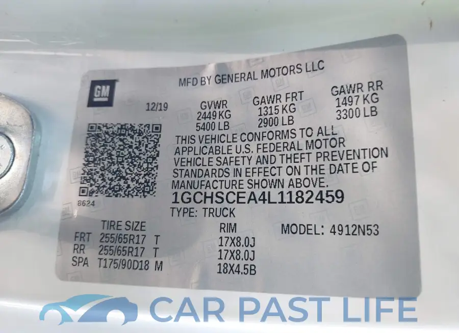 1GCHSCEA4L1182459# 9