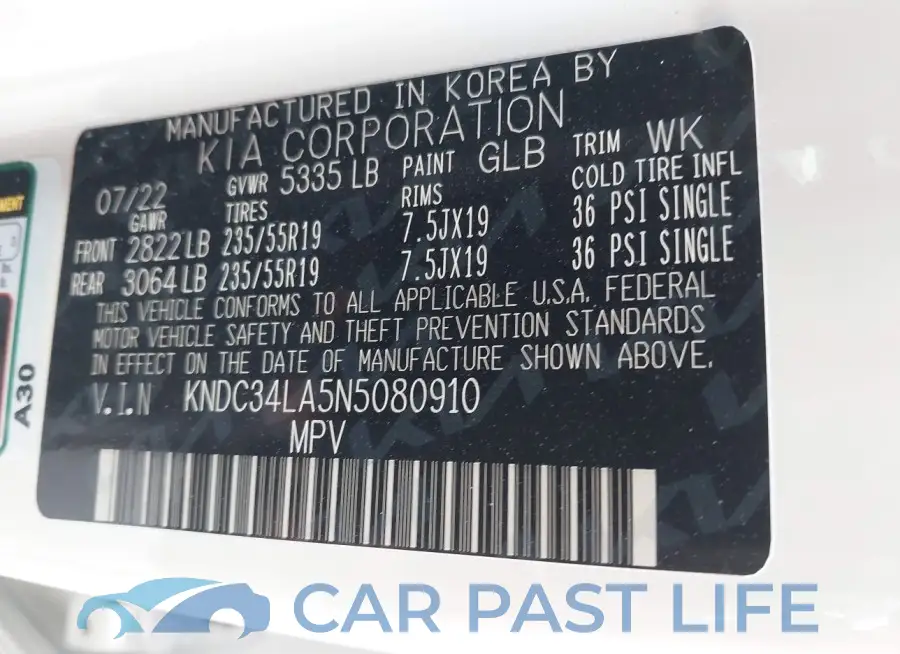 KNDC34LA5N5080910# 9