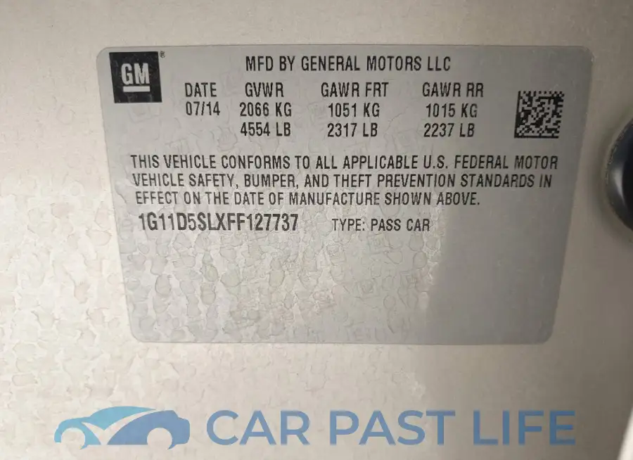 1G11D5SLXFF127737# 9