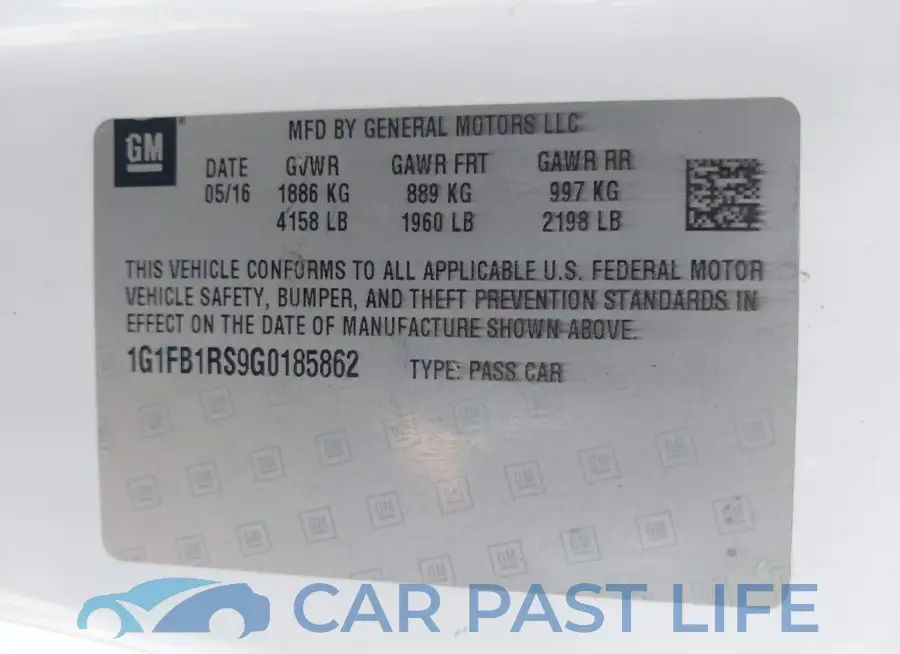 1G1FB1RS9G0185862# 9