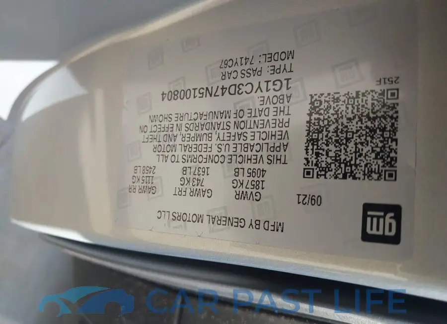 1G1YC3D47N5100804# 9