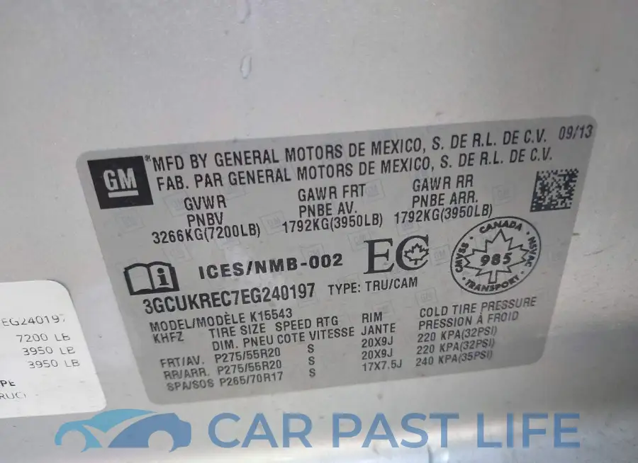 3GCUKREC7EG240197# 9