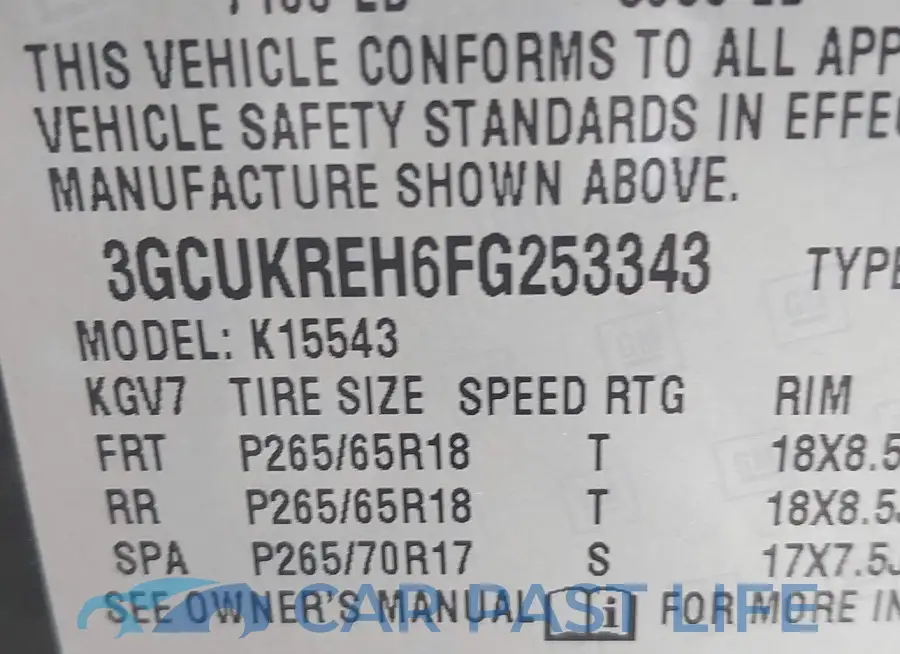 3GCUKREH6FG253343# 9