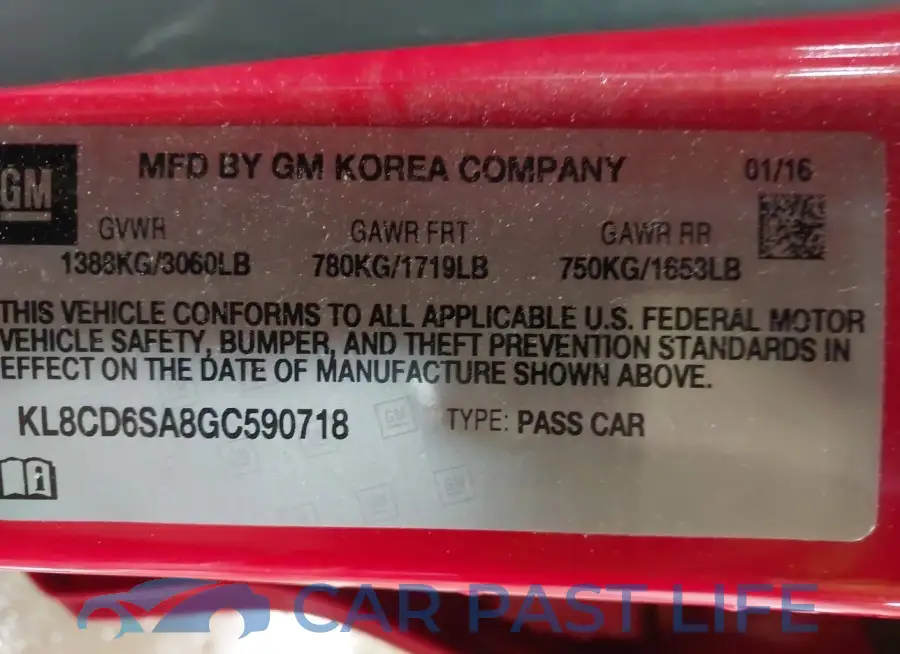 KL8CD6SA8GC590718# 9