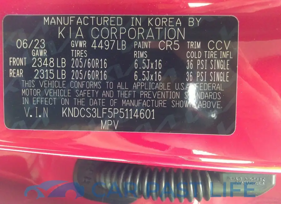 KNDCS3LF5P5114601# 9