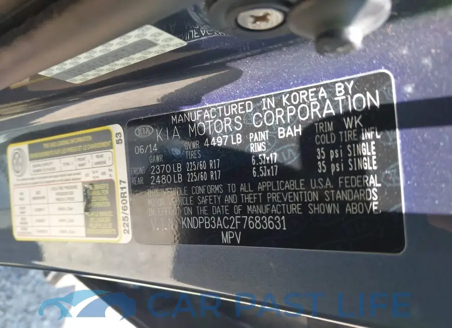 KNDPB3AC2F7683631# 9