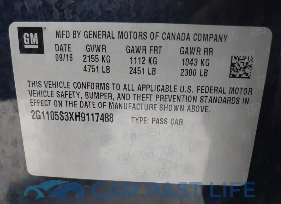 2G1105S3XH9117488# 9