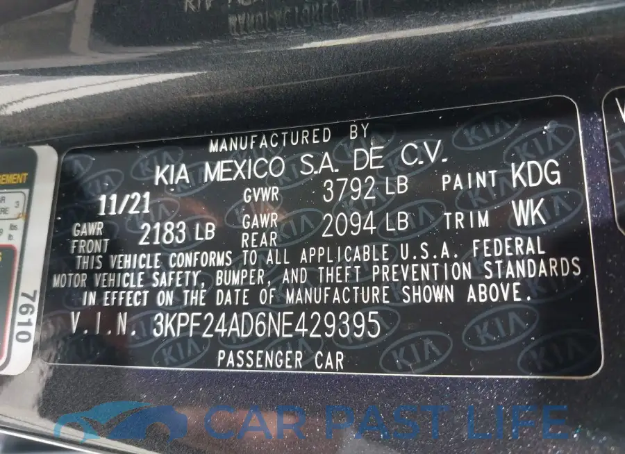 3KPF24AD6NE429395# 9
