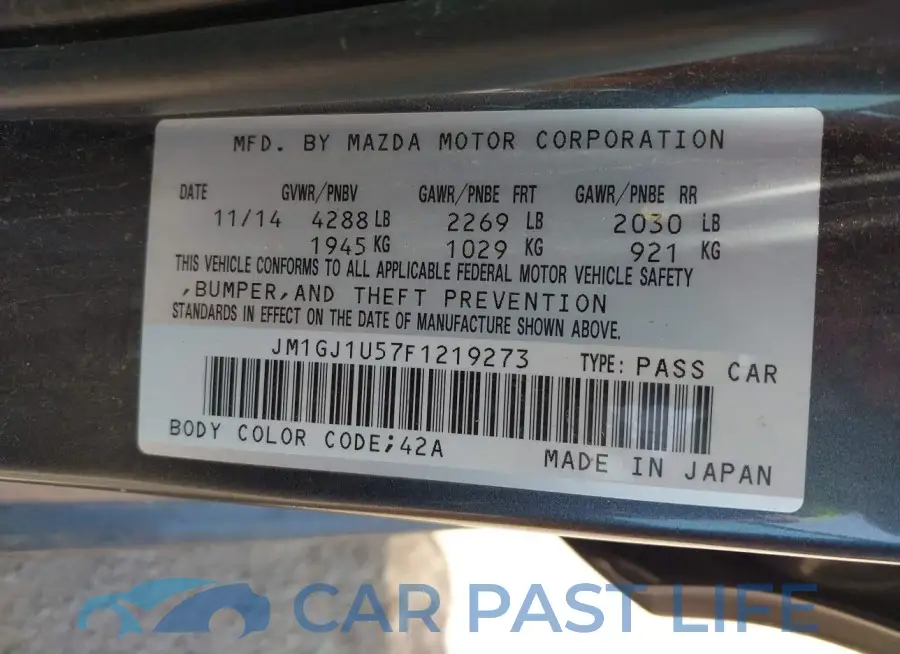 JM1GJ1U57F1219273# 9