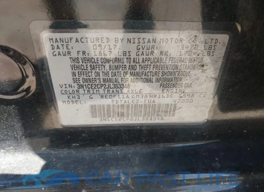 3N1CE2CP2JL353348# 9