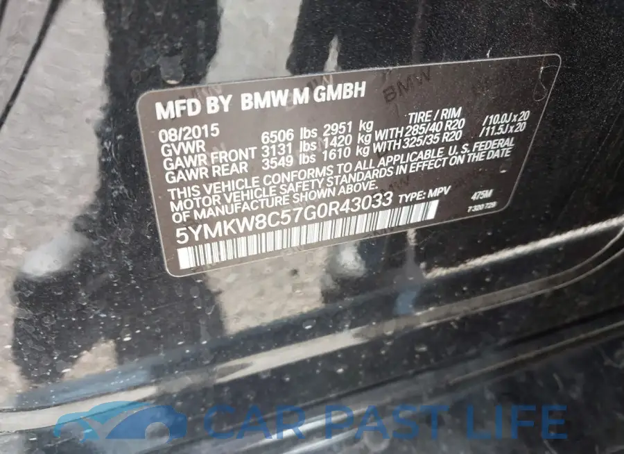 5YMKW8C57G0R43033# 9