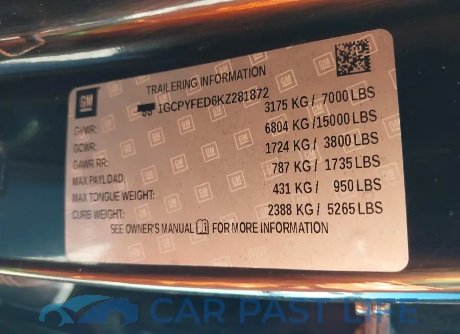 1GCPYFED6KZ281872# 9