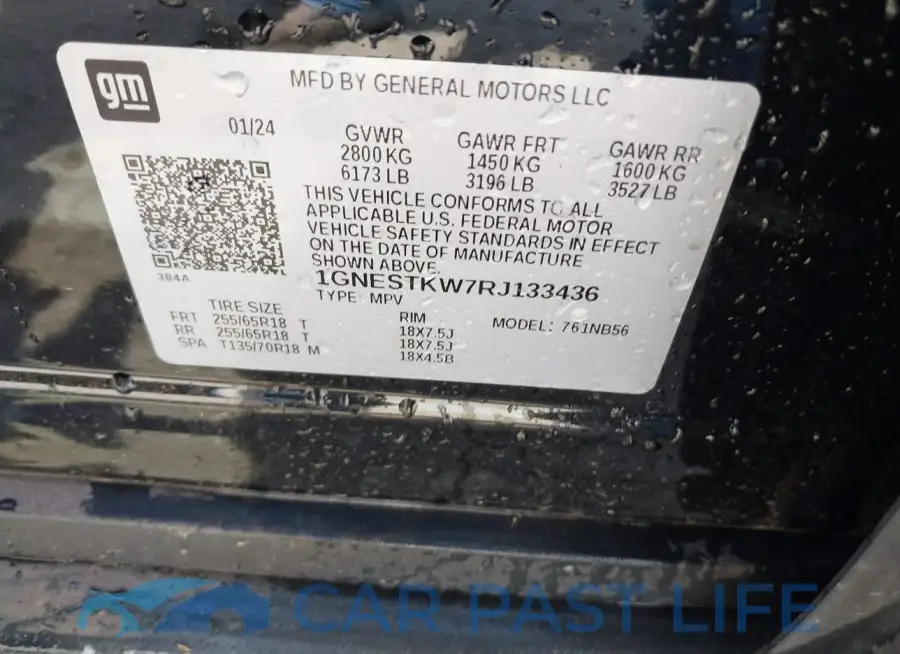 1GNESTKW7RJ133436# 9
