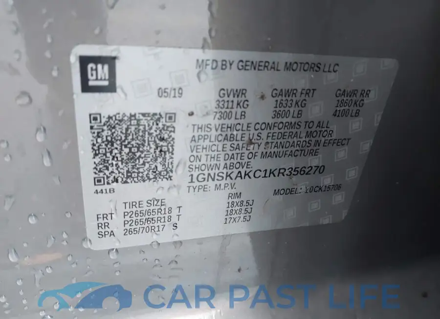 1GNSKAKC1KR356270# 9