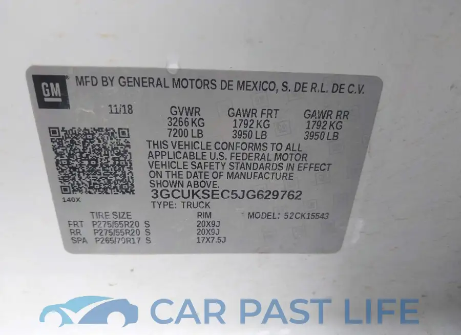 3GCUKSEC5JG629762# 9