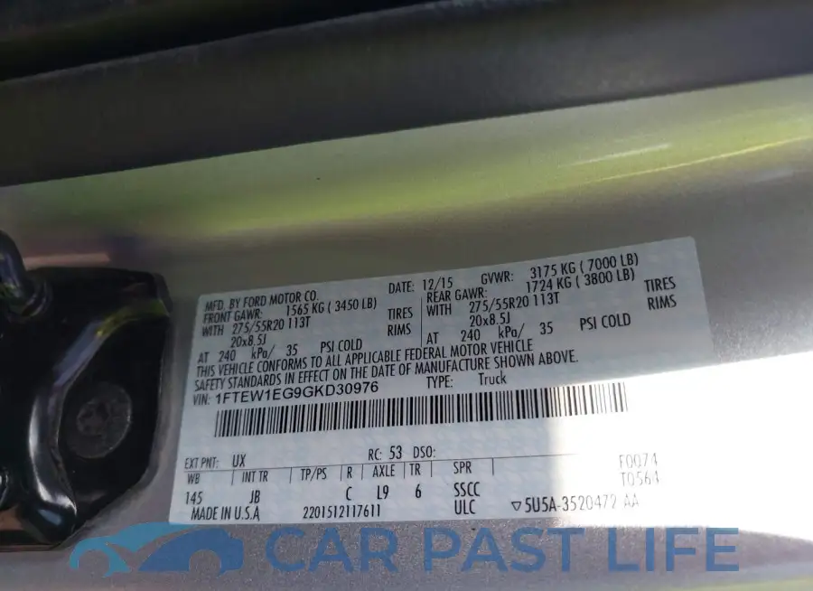 1FTEW1EG9GKD30976# 9