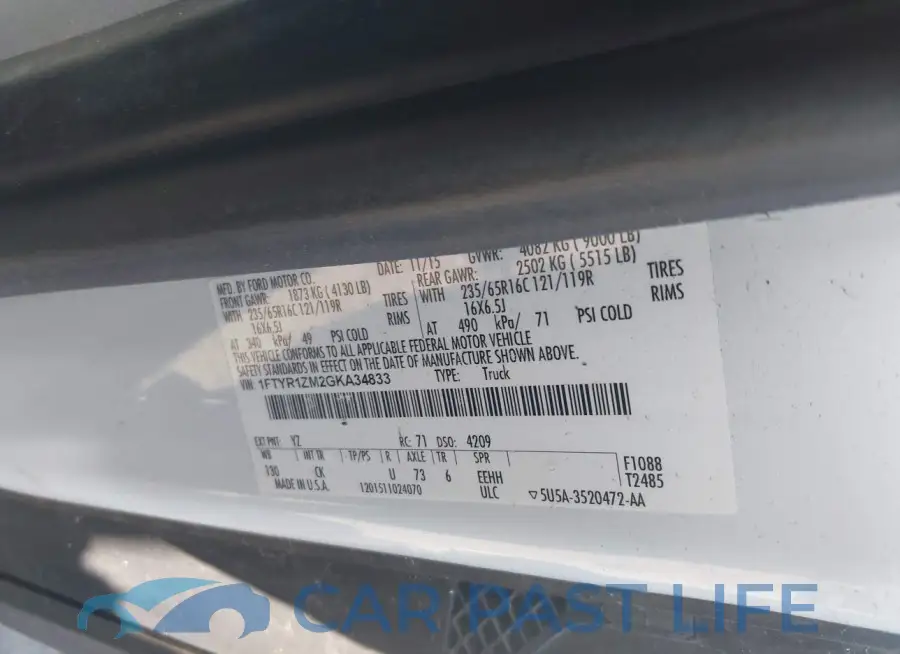 1FTYR1ZM2GKA34833# 9