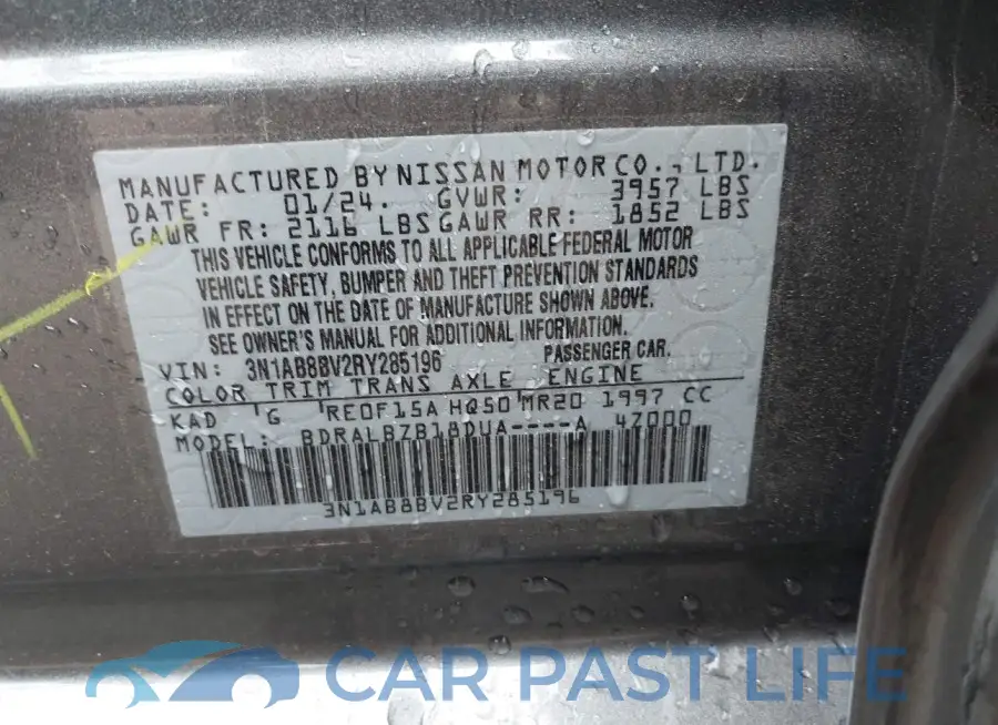 3N1AB8BV2RY285196# 9