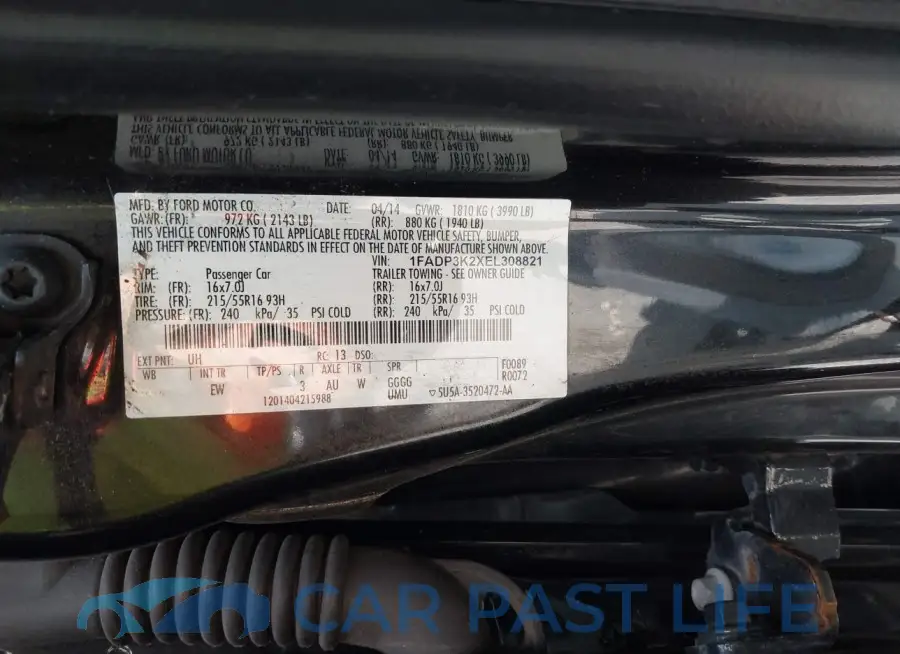 1FADP3K2XEL308821# 9